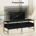 thumbnail image 2 of Industrial TV stand, 55’ long, with drawers, metal frame, for living room, bedroom, Black, 2 of 8