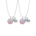 thumbnail image 1 of Delight Jewelry Silvertone Domed Multi Color DVM Mother & Daughter Heart Necklaces (Set of 2), 19"+2", 1 of 4