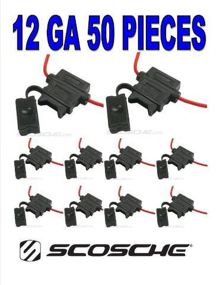 50 Pack 12 Gauge ATC Blade Heavy Duty Fuse Holder Car Audio 12 Volt Automotive