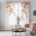 thumbnail image 6 of Kitchen Curtains 84 Inch Length 2 Panels, Fall Leaves Grommets Window Treatment Curtain, Farmhouse Orange Eucalyptus Leaf Floral Thermal Curtains Drapes for Living Room/Bathroom, 6 of 9