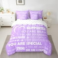 thumbnail image 2 of Manfei Romantic Love Heart Bedding Comforter Set 7-Piece for Teens, Purple Anniversary King Bedding Sets, Inspirational Quotes Reversible Bed Sheets, Ultra Soft Home Decor, 2 of 7