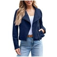 thumbnail image 2 of Goodtrade8 Bomber Jacket Pocket Button Womens Coats Plain Lapel Casual Long Sleeve Tops for Women 2025, 2 of 6