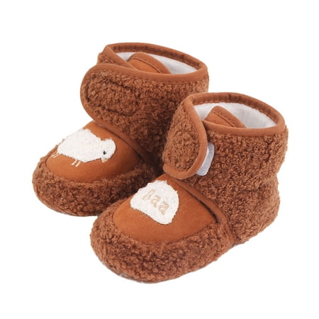 

Newborn Baby Winter Warm Snow Boots Flat Boots Non Slip Soft Sole Crib Shoes for First Walking