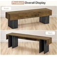 thumbnail image 5 of Tribesigns 63“ Long Entryway Bench, Farmhouse Wooden Dining Bench, Indoor End of Bed Bench, Brown & Black, 5 of 9