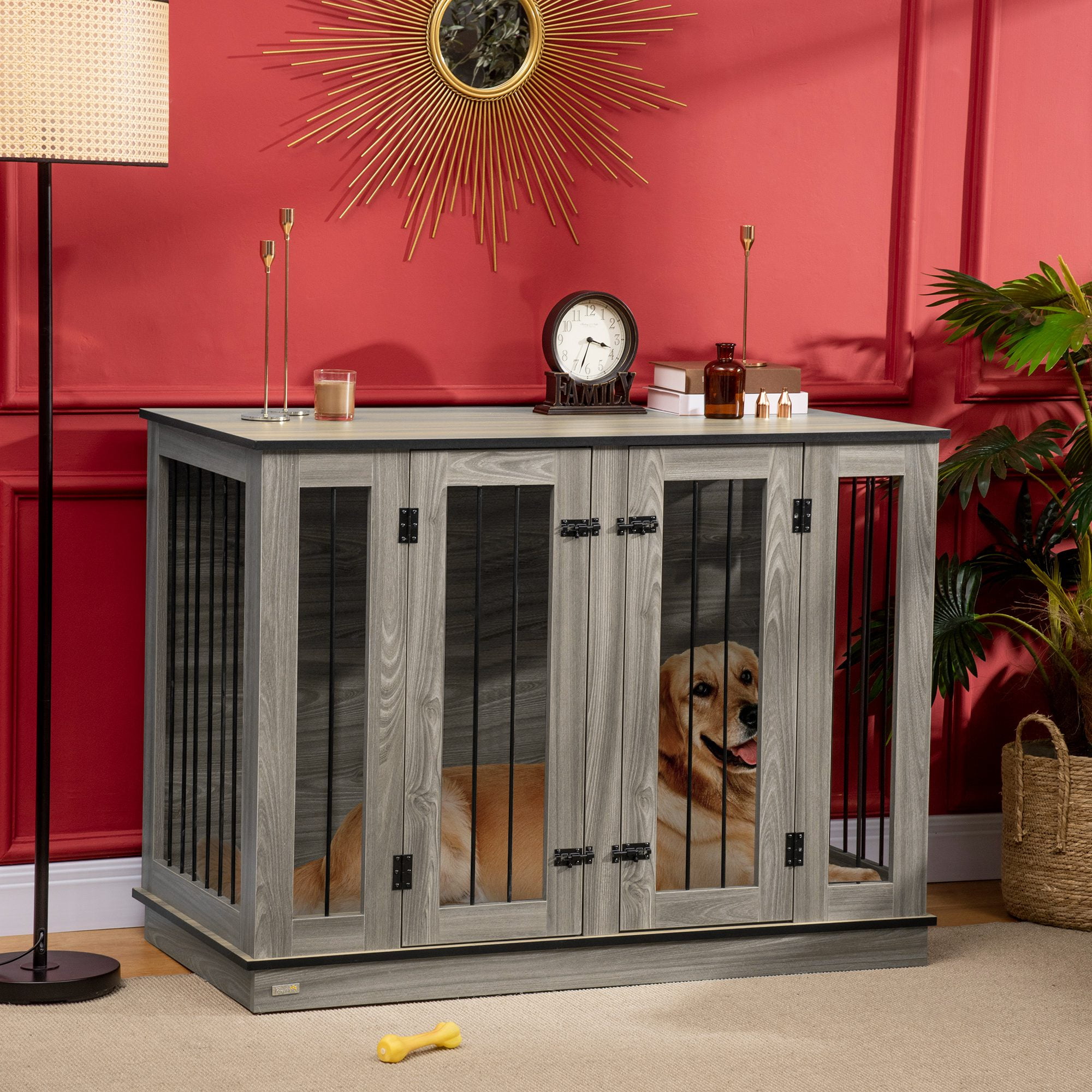 Dog crate under table sale