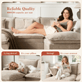 thumbnail image 6 of OLINOA 108" Modular Sectional Sofa with Double Ottomans, Ultra-Soft Chenille U-Shaped Sectional Couch, Deep Seat Convertible Sofa Bed with Side Pockets & Extra Pillows for Living Room, Camel, 6 of 9
