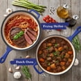 thumbnail image 5 of Daluvenix 2 in 1 Cast Iron Dutch Oven Pot with Skillet Lid, 3+1.5qt Enamel Dutch Oven Dual Handle, All-in-One Cookware, Blue, 5 of 7