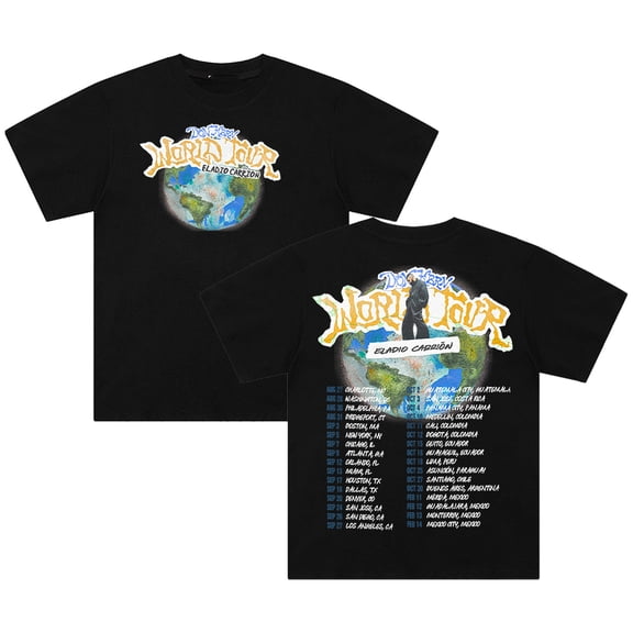 Eladio Carrion Don Kbrn World Tour 2025 T-shirt Crewneck Short Sleeve Cotton Tee Women Men Streetwear Tops