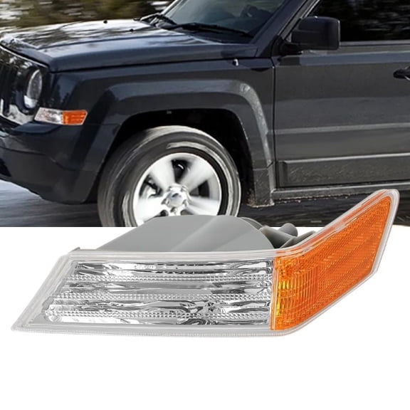 Nilight Front Turn Signals Light Clear Amber Lens Parking Light Day Running Light Side Marker Light Compatible with 2007-2017 Jeep Patriot Driver Side