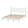 thumbnail image 4 of SESSLIFE Platform Bed Frame, Wood Queen Bed Frame with Gourd Shaped Headboard for Bedroom, Modern Queen Size Bed with Wood Slat Support, Holds 500 lb, No Box Spring Needed, White, 4 of 8