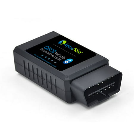 OBD2 OBDII Bluetooth Car Scanner by AquaNine - Diagnostic Reader Adapter Scan Tool for Android and Windows Device - Read and Clear CEL Trouble Codes - Monitor Engine Performance with What the Pros