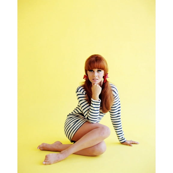 Ann-Margret In Striped Short Glamour Outfit Seated 24X36 Classic Hollywood Poster