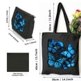 thumbnail image 3 of GOSMITH Butterfly Print 2 Pcs Canvas Tote Bags Cute Aesthetic Tote Bags with Zipper Reusable Grocery Bags Black, 3 of 8