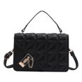 thumbnail image 1 of Sywqhk Bolso De Hombro Geométrico De Cuero Vintage Para Mujer Mini Bolsos Cruzados (Negro) Sywqhk Para estrenar, 1 of 6