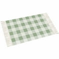 thumbnail image 2 of Saga Green Plaid,Farmhouse Country Buffalo Check Bath Rug 2x3ft Woven Bathroom Entryway Runner Rug,Washable Living Room Hallway Bedroom Kitchen Carpet with Tassels,Indoor Outdoor Throw Doormat, 2 of 5