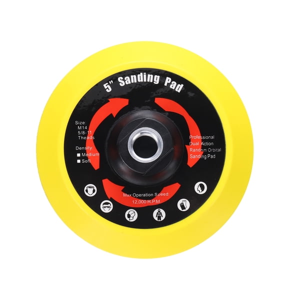 5" Hook and Loop Backing Sanding Pads with 5/8"-11 Thread, Y B 1Pcs