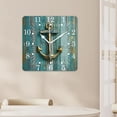 thumbnail image 4 of 12 Inch Wall Clock Battery Operated Square Clock for Office, Kitchen, Outdoor, Living Room,Gold Anchor Stripes Dot Graceful, 4 of 4