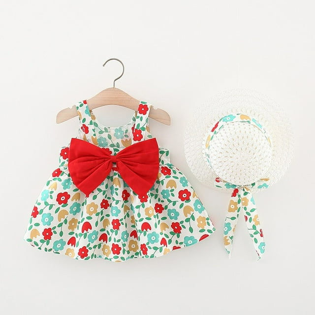 Robe Fillette Robe Fleurie pour Filles Robe d'Anniversaire pour Filles Robe Chic Robes pour Fillettes 1-2 Ans
