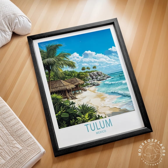 Tulum Mexico Coastal Wall Art Home Decor