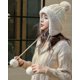 thumbnail image 2 of Gorro de lana con orejeras peruanas para mujer, gorro de punto con pompón para esquí de nieve de invierno con forro polar C, 2 of 5