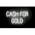 thumbnail image 1 of SpellBrite CASH FOR GOLD LED Sign for Business. 30.3" x 15.0" White CASH FOR GOLD Sign Has Neon Sign Look With Energy Efficient LED Light Source. Visible from 500+ Feet, 8 Animation Settings., 1 of 4