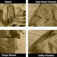 thumbnail image 6 of Fanxing Men's Pockets Cargo Shorts Below Knee Twill Long Shorts Work Short with Multi-Pockets Men Shorts 9 Inch Inseam Capri Pants （No Belt） Khaki,S, 6 of 6