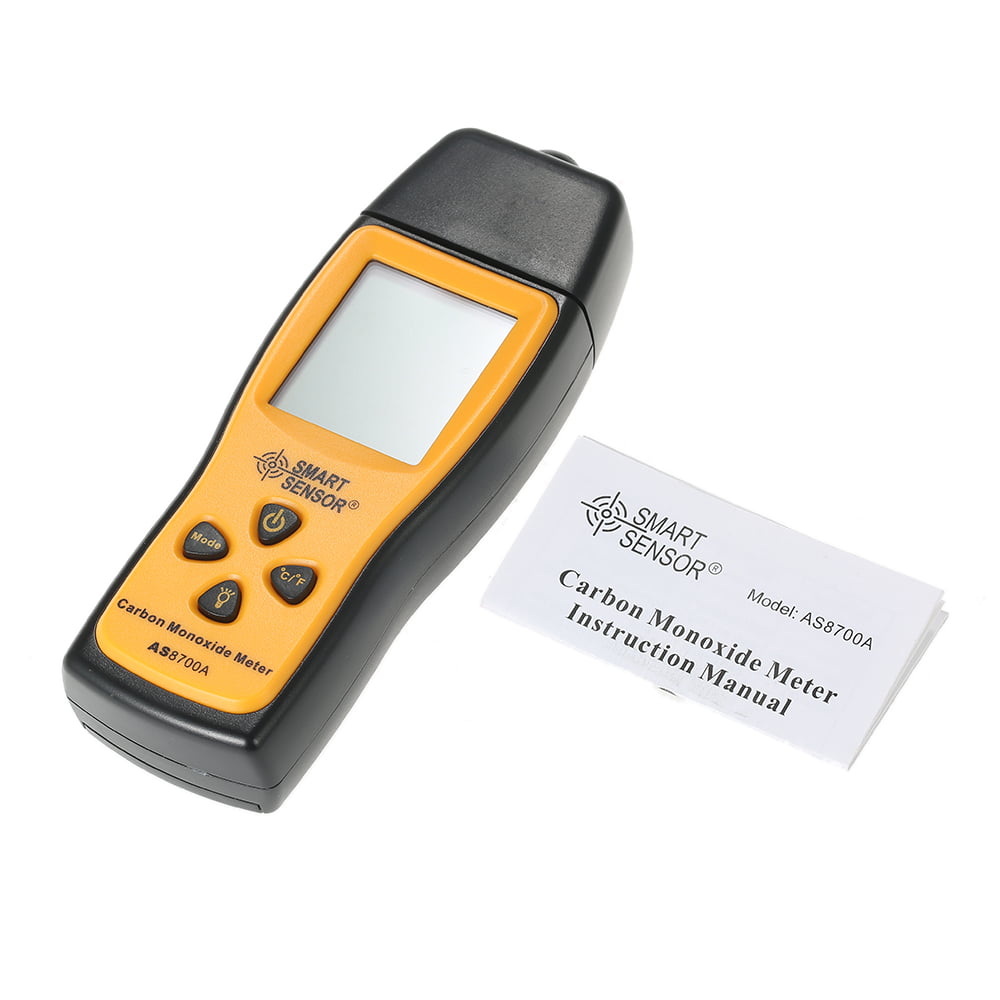 SMART SENSOR Handheld Carbon Monoxide Meter LCD Sound & Light Alarm 0-1000ppm 