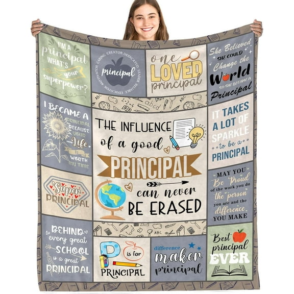 Principal Appreciation Blanket Gifts for Women, Principal Blanket 60"x50" for Principal Appreciation Week, Best Gifts for School Principal Women, Principal Day Gift for Female Principal