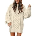thumbnail image 2 of Baqcunre Sweaters For Women Women's Solid Long Sleeve Half High Neck Thick Needle Pullover Sweater Hoodies For Women Fall Outfits Women Trendy White 2 XXL, 2 of 4