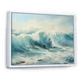 thumbnail image 2 of Designart "Oceanic Storm In Watercolor" Coastal Ocean Floater Framed Canvas Wall Art, 2 of 5