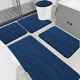 thumbnail image 1 of Juego de alfombras de baño YIHOUSE de espuma viscoelástica de 5 piezas, color azul marino, 1 of 8