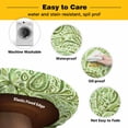thumbnail image 3 of Elastic Fitted Round Tablecloth, Vintage Green Waterproof Stretch Table Cover for 45"-54" Tables, Retro Botanical Abstract Art Washable Outdoor Tablecloths for Patio, Picnic, Camping, 3 of 9