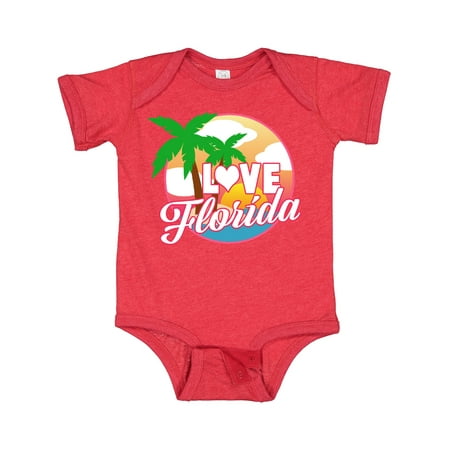 

Inktastic I Love Florida with Ocean and Palm Trees Gift Baby Boy or Baby Girl Bodysuit