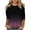 Purple, variant on T Shirts Elbow Sleeve Blouse Women's Fashion Printed T-shirt 3/4 Sleeves Blouse Round Neck Casual Tops
