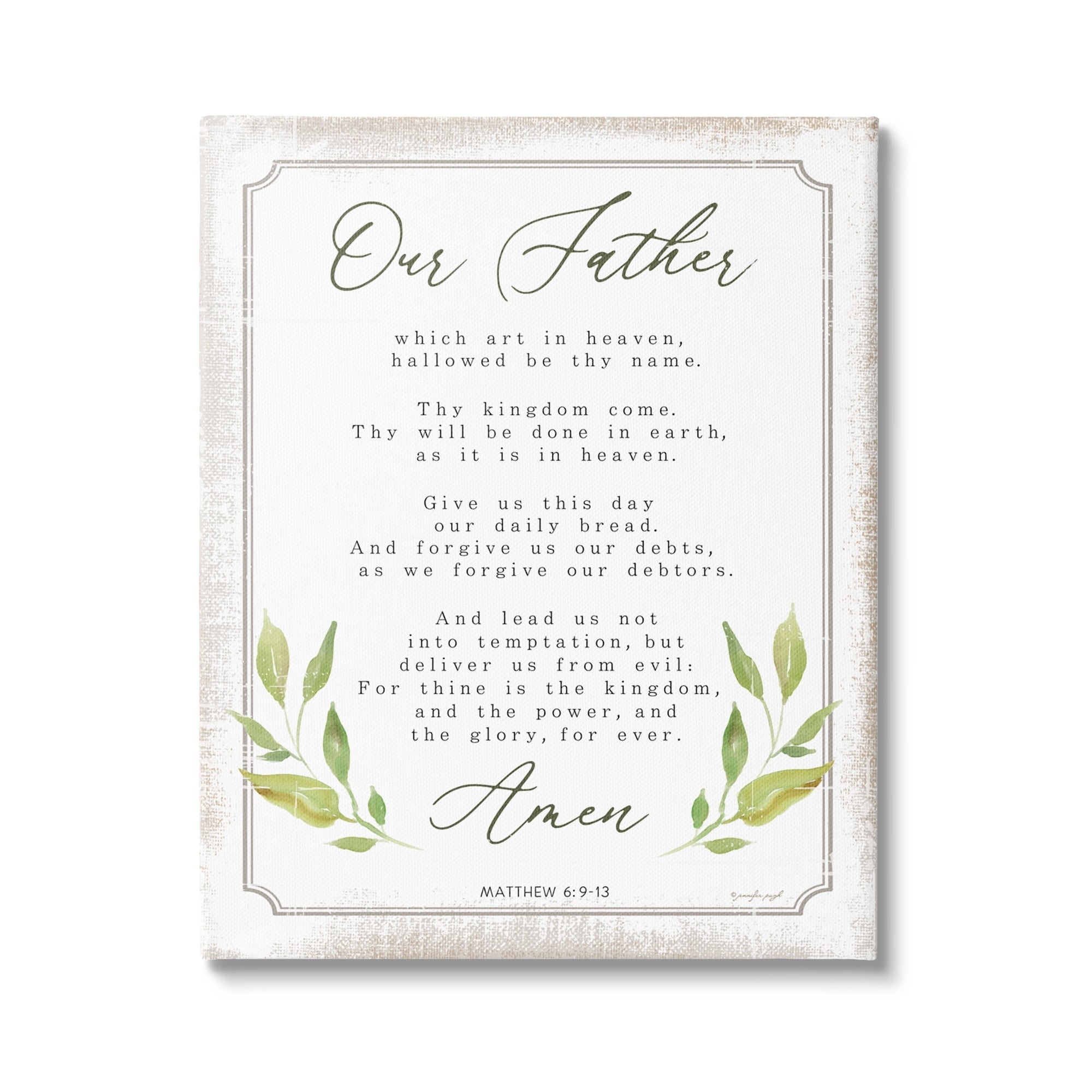 Stupell Industries Our Father Spiritual Proverb Religious Painting Gallery Wrapped Canvas Print Wall Art