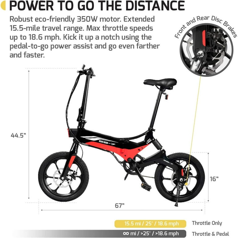 Swagtron EB 7 Elite Lightweight Foldable Electric Bicycle for Adults Recertified Walmart