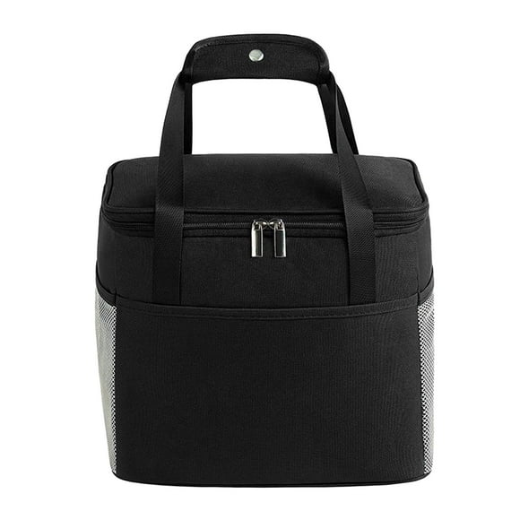 Bolsa aislada Gloria Bolsa reutilizable de alimentos fríos y calientes Negro-L 30x22x24cm