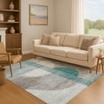 thumbnail image 7 of Addison Rugs Mayfield Premium Machine Washable Transitional Geometric Teal Rectangle Rug, 10' x 14', 7 of 7