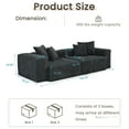 thumbnail image 5 of Magic Home Convertible Sectional Sofa Modular Couch,Modern Corduroy Sofa with Pillows for Living Room,Apartment and Small Space,2-Seat Sofa,Black, 5 of 15
