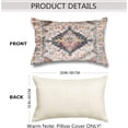 thumbnail image 2 of Set of 2 Boho Style Throw Pillow Cover Ethnic Design Pattern Linen Persian Carpet Tribal Pattern Throw Pillow Case Cushion Cover Home Office Decorative Square 12x20 inch, 2 of 6