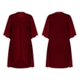 thumbnail image 6 of QQZ Womens Plus Size Mesh Cocktail Dress Petal 3/4 Sleeve Round Neck Wedding Guest Party Midi Dresses, 6 of 7