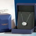 thumbnail image 5 of Gem Stone King 14K White Gold White Opal Pendant Necklace for Women | 4.50 Cttw | Gemstone October Birthstone | Oval Cabochon 14X10MM | With 18 inch Chain, 5 of 6