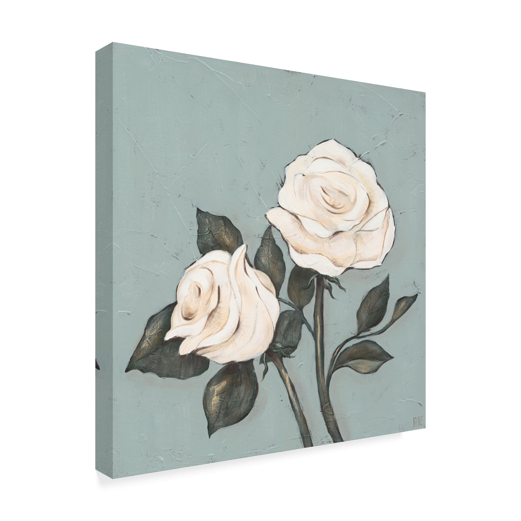 Trademark Fine Art 'Two Tan Roses' Canvas Art by Jade Reynolds