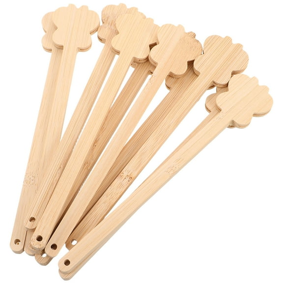 Amosfun Bamboo Fan Accessory Diy Fan Rod Light Brown 10Pcs