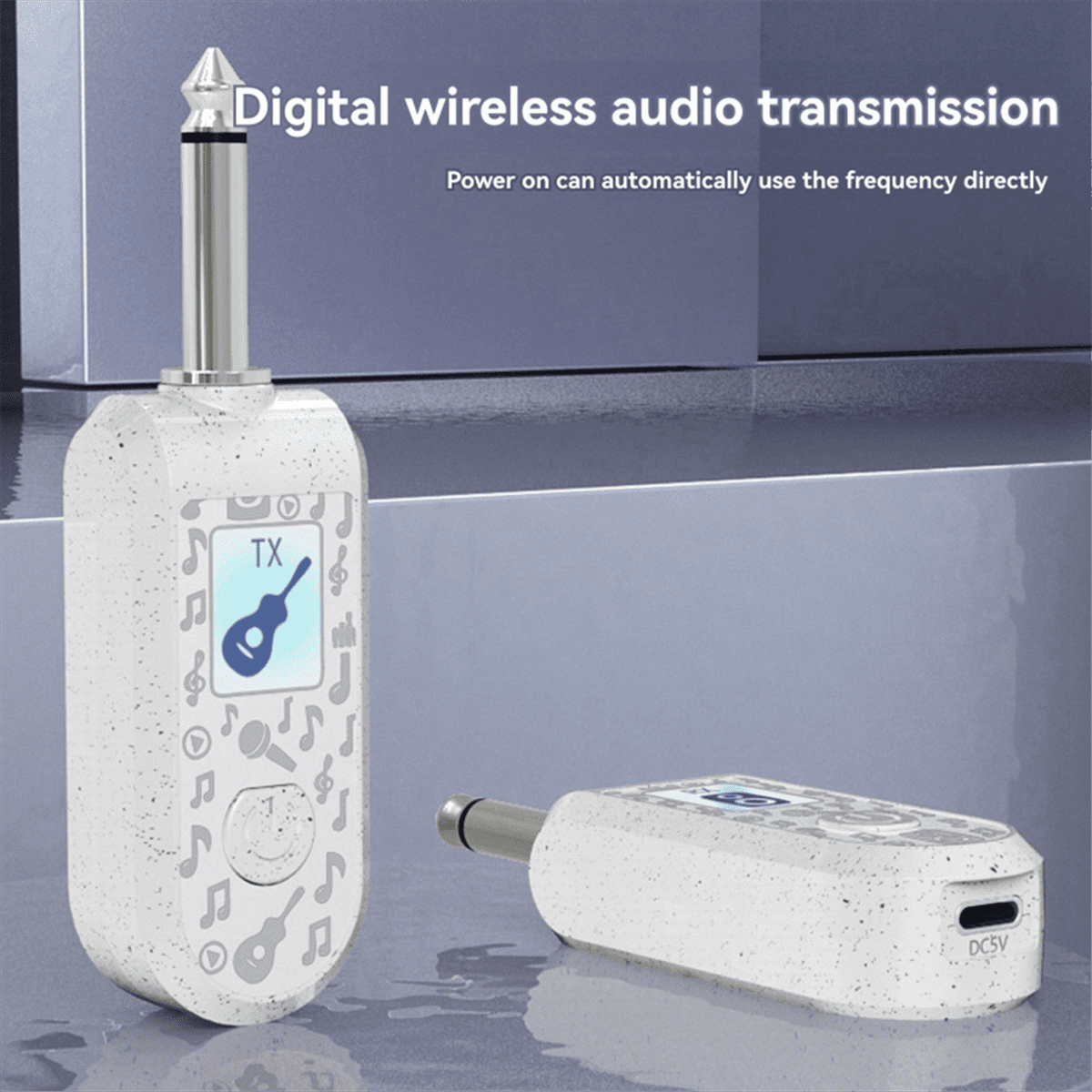 2.4G Wireless Instrument Pickup Guitar Transmitter Receiver Plug Play for 6.35mm Audio Interface Electric Instruments A,1 x Receiver 2 x Transmitter 1 x Charging Cable,White