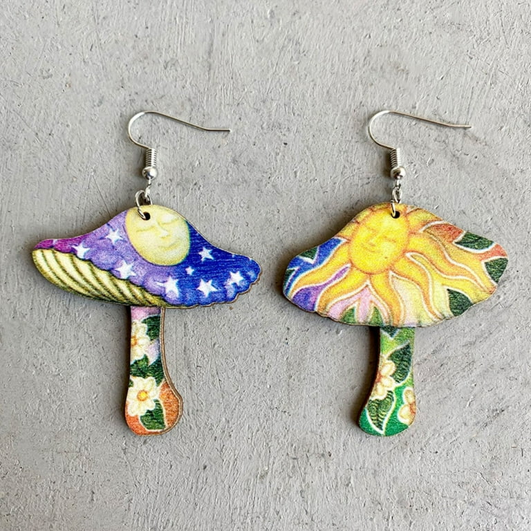 Whigetiy Creative Frog Mushroom Earrings Cute Funny Fashion Piercing Dangle Drop Earring