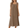 thumbnail image 3 of Bovxnpu Womens Nightgowns Sleepshirts Nightshirts Pajama Dress Sleep Dress Casual Lace Squared Neck Sleeveless Sleepwear, 3 of 9