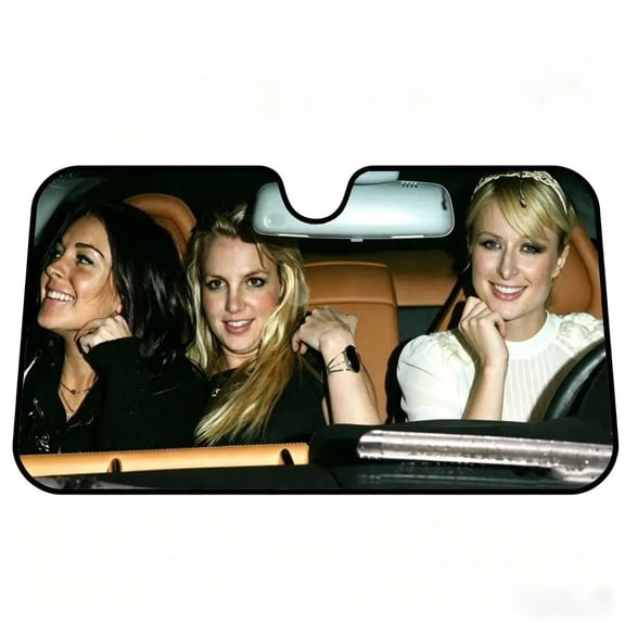 Sun Visor Car Windshield Sunshade Foldable Automotive Protection Sun Block Cover Paris, Britney, Lindsay, Hilton