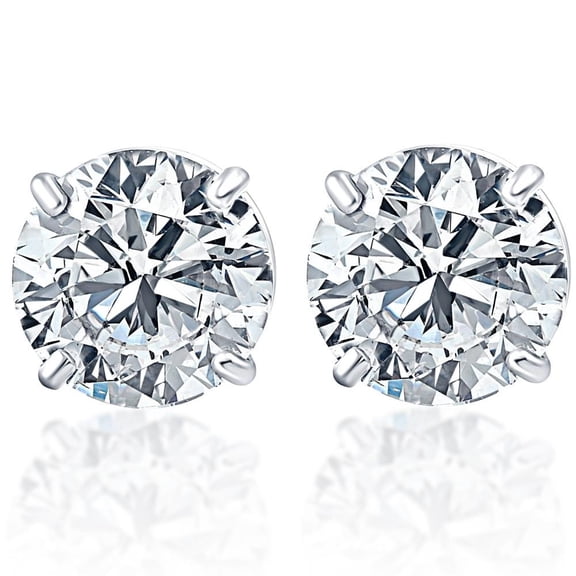 Pompeii Platinum 2Ct TW Round Cut Diamond Studs Lab Grown (FG,VS2-SI1)