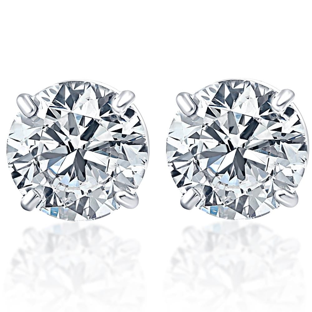 Pompeii Platinum 2Ct TW Round Cut Diamond Studs Lab Grown (FG,VS2-SI1)